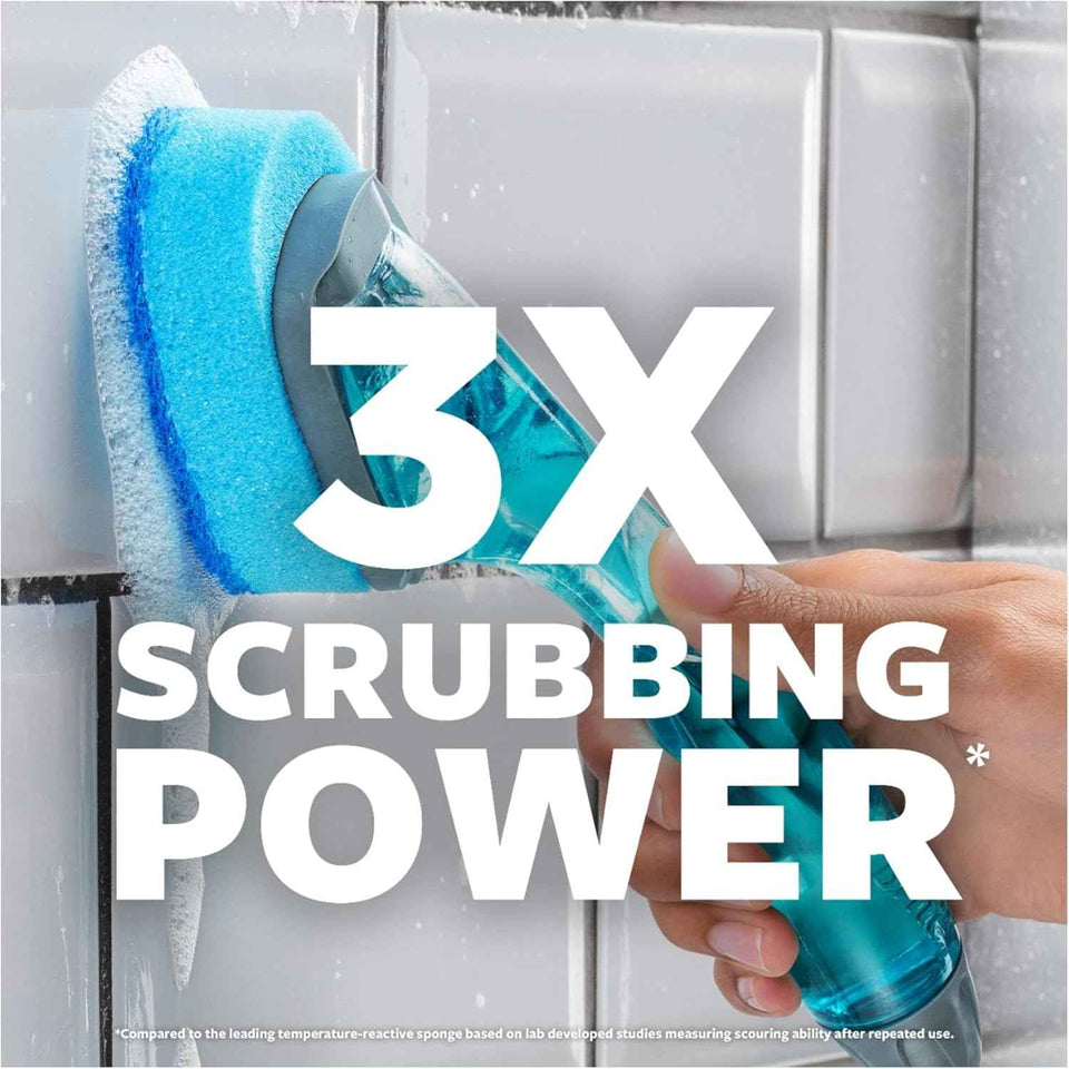 scotch-brite non-scratch dishwand for cleaning kitchen, bathroom, and household surfaces, safe for non-stick cookware