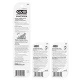 GUM Stimulator Permanent Handle - Long Handled Massager Remove Plaque & Promote Health (Handle + 2 Refill Packs)