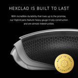 HexClad Hybrid Nonstick 8-Inch Frying Pan with Tempered Glass Lid, Stay-Cool Handle, Dishwasher-Friendly, Oven-Safe Up to 900°F, Induction Ready, Compatible with All Cooktops