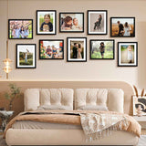 FIXSMITH 8x10 Picture Frame Set of 2, Photo Frame with HD Plexiglass, Display Pictures 5x7 with Mat or 8x10 Without Mat Multi Picture Frames Collage for Tabletop or Wall Display, Black