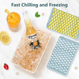 Mini Ice Cube Trays for Freezer with Lid - Chilling Drinks Coffee Juice (2 Pack/0.55In - Blue)