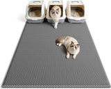 Pieviev Cat Litter Mat Double Layer Waterproof Urine Proof Trapping Mat 1 Pack (Gray, 24x15 Inch (Pack of 1))