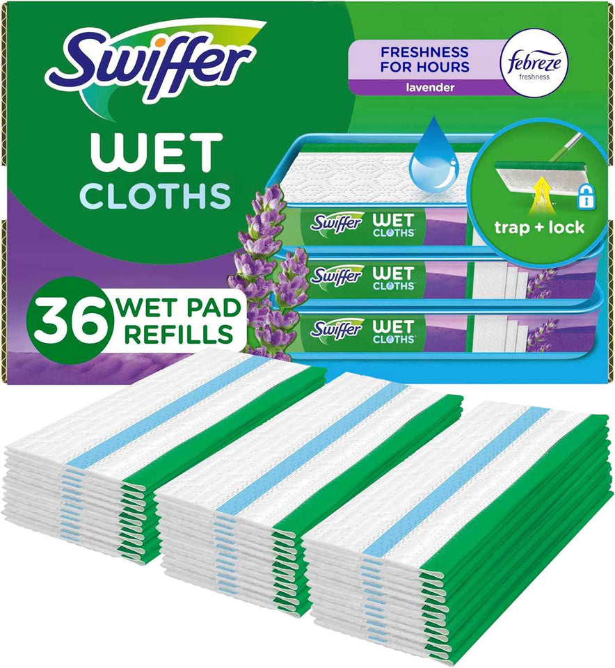 Swiffer Sweeper Wet Mopping Cloths - Febreze Lavender Scent, 36 Count