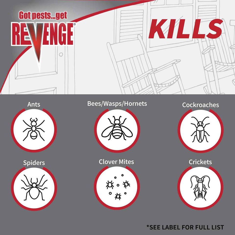 Revenge Spider & Ground Bee Killer for Indoors and Outdoors, 10 oz Ready-to-Use Dust Treatment Repels Ants, Bees, Roaches, Spiders and More