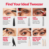 Revlon Expert Slant Tweezer with High Precision and Easy Hair Removal in Stainless Steel for Women and Men
