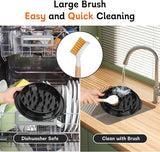 Chicken Shredder with Brush Chicken Shredder Tool Twist Stable Anti-Slip BPA Free Meat Shredder Tool Twist Ergonomic Handle Meat Grinder Dishwasher-safe Transparent Lid Black