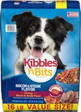 Kibbles 'n Bits Savory Bacon & Steak Adult Dog Food, 100% Complete, 16 lb. Bag