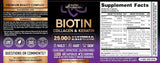 NUTRAHARMONY Biotin | Collagen | Hyaluronic Acid | Keratin - Support Normal Hair Growth Cycle - Skin & Nails - 25000mcg Vitamins B1, B2, B3, B6 & B7 - for Women & Men - Made in USA | 60 Capsules
