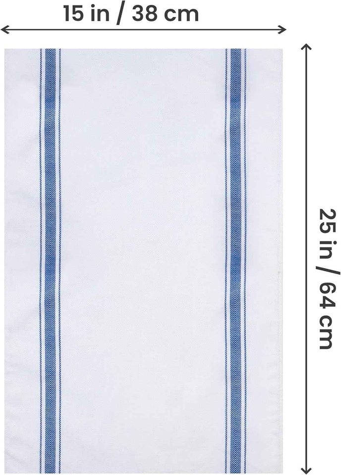 Utopia Towels 12 Pack Blue Dish Towels 100% Ring Spun Cotton Highly Absorbent Reusable Cleaning Bar