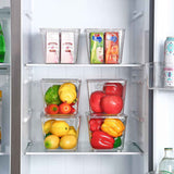 Vtopmart 6 Pack Clear Stackable Storage Bins with Lids, Medium Plastic Containers with Handle for Pantry Organizer and Storage,Perfect for Kitchen,Fridge,Cabinet, Closet,Bathroom Organization