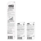 GUM Stimulator Permanent Handle - Long Handled Massager Remove Plaque & Promote Health (Handle + 2 Refill Packs)