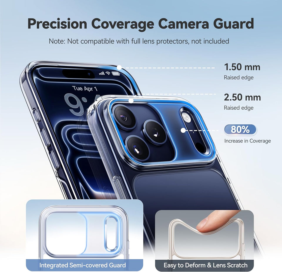 CASEKOO for iPhone 17 Pro Max Case Smooth Crystal Clear, Patented Anti-Yellow & Virgin TPU, 15FT Military-Grade Protection, Slim Transparent Women Men Funda para for iPhone 17 Pro Max Case 6.9", Clear