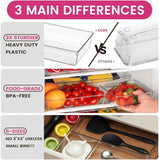 Criusia Large Drawer Organizer Bins 26 Pack | Complete 5 Size Clear Plastic Kitchen Drawer Organizers for Utensils | Bathroom Drawer Organizer Trays | Versatile for Makeup Office Organization