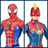 6-inch marvel titan hero series action figure multipack with spider-man, captain america, iron man, thor, captain marvel, and black panther