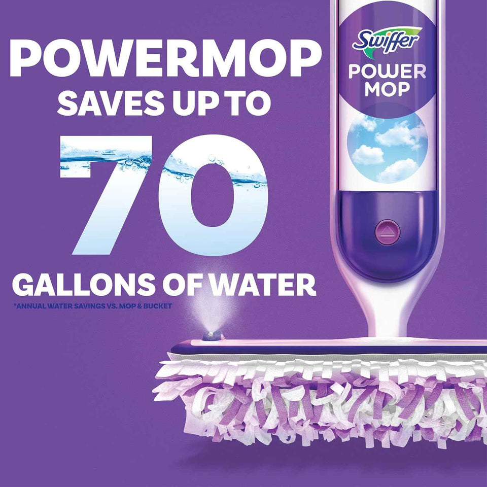 Swiffer PowerMop Floor Cleaning Solution with Unstopables Fresh Scent, PowerMop Refills, Floor Cleaner for Mopping, 25.3 fl oz, 2 Pack