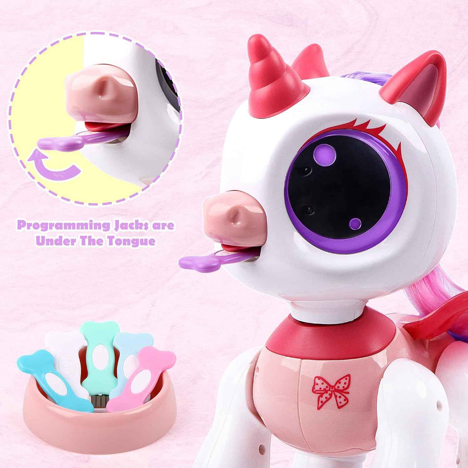 SPRSHY Remote Control Unicorn for Girls - Companion Pet Toys Electronic Pink Pegasus,Music and Waking Doll Christmas Birthday for Children 3 4 5 6 7 8 Years Old
