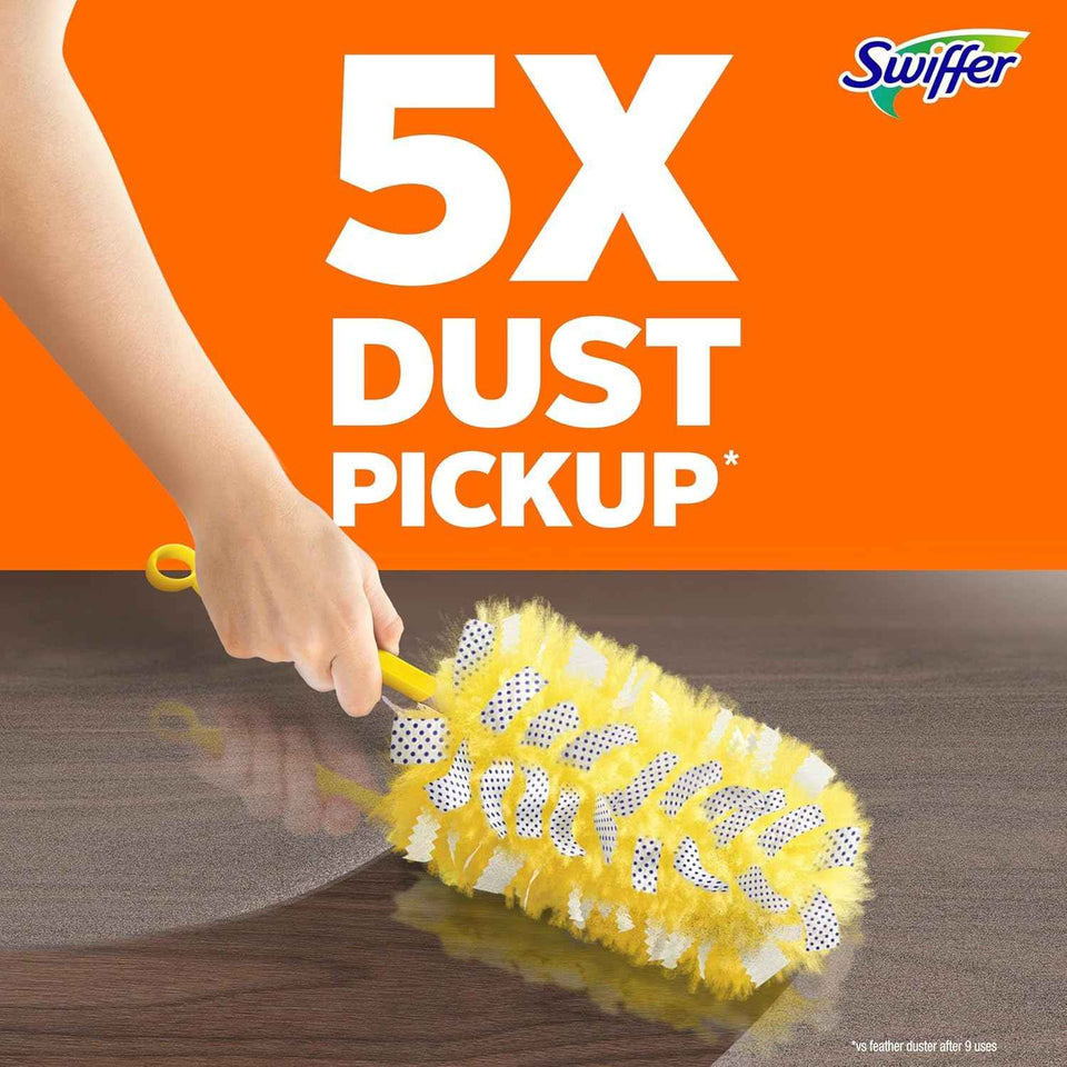 Swiffer Heavy Duty Feather & Microfiber Duster Refill, 11ct, Unscented, Heavy Duty Alternative for Dusting Furniture and Blinds