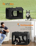 feandrea 40 inches collapsible soft dog crate black portable travel dog crate with safety zippers