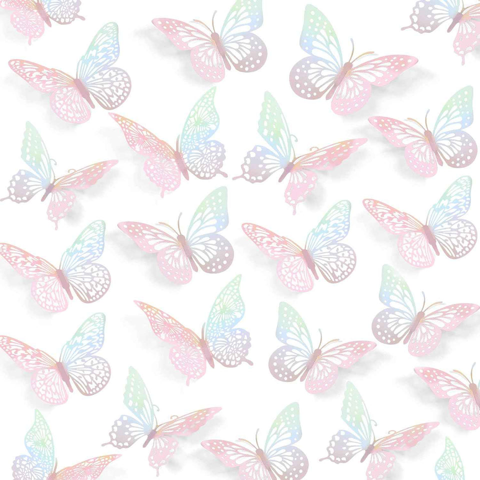 SAOROPEB 3D Butterfly Wall Decor - 48 Pcs, 4 Styles, 3 Sizes, Gold Butterfly Decorations for Birthday & Party Celebrations, Removable Stickers