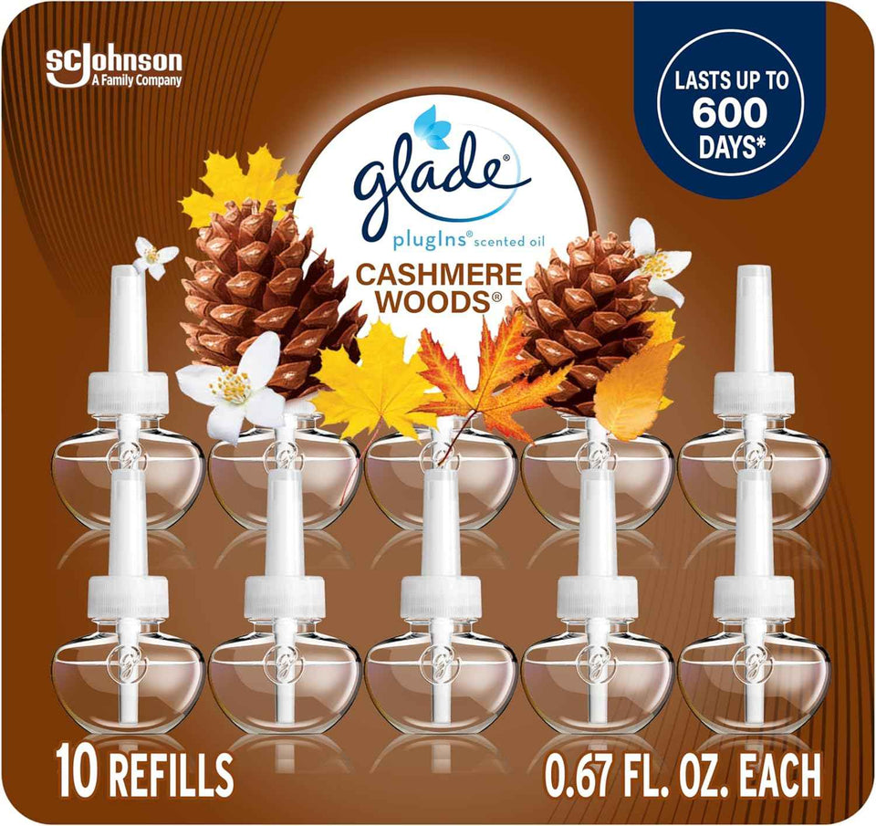 Glade PlugIns Refills Air Freshener, Scented and Essential Oils for Home and Bathroom, Aqua Waves, 6.7 Fl Oz, 10 Count