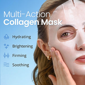 Ebanel 10 pack collagen face mask with hyaluronic acid, vitamin c, and aloe for skin firming and anti aging
