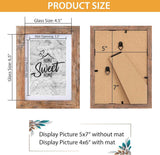 Califortree 5x7 rustic brown picture frame with shatterproof plexiglass and horizontal/vertical display