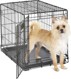 MidWest Homes for Pets 36-Inch iCrate Folding Dog Crate with Divider Panel, Leak-Proof Tray & Secure Latches – Metal Wire Kennel for Medium Large Breeds – Portable, Durable & Easy to Assemble