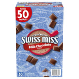 Swiss Miss milk chocolate hot cocoa mix, 1.38 oz, 50-count, bulk, packaging dimensions 13x18.5x29 cm, 4.8 pounds