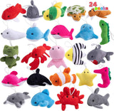 JOYIN 24 Pack Mini Animal Plush Toy Assortment (24 Units 3" Each), Animals Keychain Decoration for Kids, Small Stuffed Animal Bulk for Kids, Carnival Prizes, School Gifts, Valentines Goodie Bags