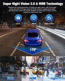 Dash Camera for Cars, 4K UHD Car Camera with 32GB Card, Super Night Vision, 170° Wide Angle and 24H Parking Mode