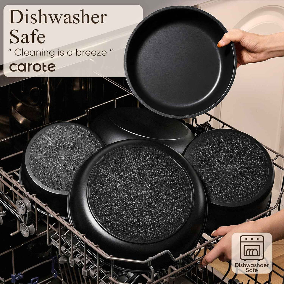 CAROTE 19pcs Pots and Pans Non Stick, Cookware Sets Detachable Handle, Induction Kitchen Pots and Pans,NonStick Cooking Set, Oven/Dishwasher/Fridge Safe, Space Saving