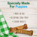 Nylabone healthy edibles natural puppy chews long lasting treats for puppies roast beef apple & bacon flavor x-small/petite 3 count