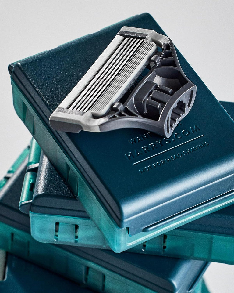 Harry's Original Shaving Kit for Men - 6 Razor Blade Refills, Foaming Shave Gel - German Engineered