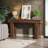 Tribesigns 63-Inch Long Console Table, Wooden Rectangular Sofa Table Behind The Couch, Farmhouse Entryway Table for Entrance, Hallway, Living Room (Rustic Brown)