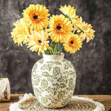 Ceramic Vase Set of 3, Neutral Flower Vases Home Decor, Pottery Rustic Farmhouse Decorative Vases Modern Decor for Table Mantel Entryway Bookshelf Living Room Kitchen Bedroom - Brown