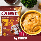 Quest Nutrition BBQ Protein Chips, 19g protein, 4g net carbs, gluten-free, 1.1 oz, pack of 12