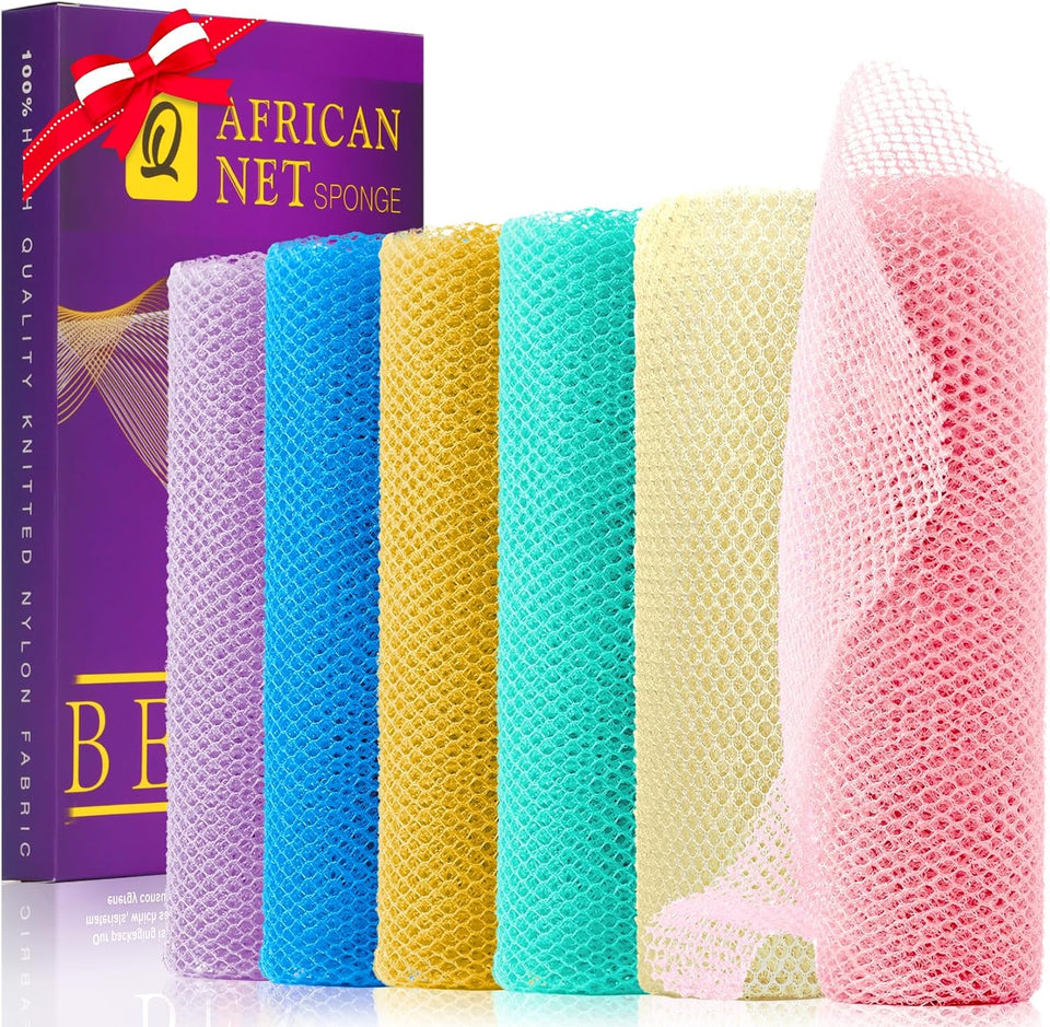 ujfqbh 3 pieces african bath sponge pink yellow purple exfoliating shower body scrubber