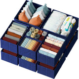 Drawer Organizer Clothes Set of 12 White-Grey - Dresser Organizer For Nursery, Bedroom, Closet - Perfect Baby Clothes Organizer and Storage & General Nursery Organization or Dresser Drawer Organizers