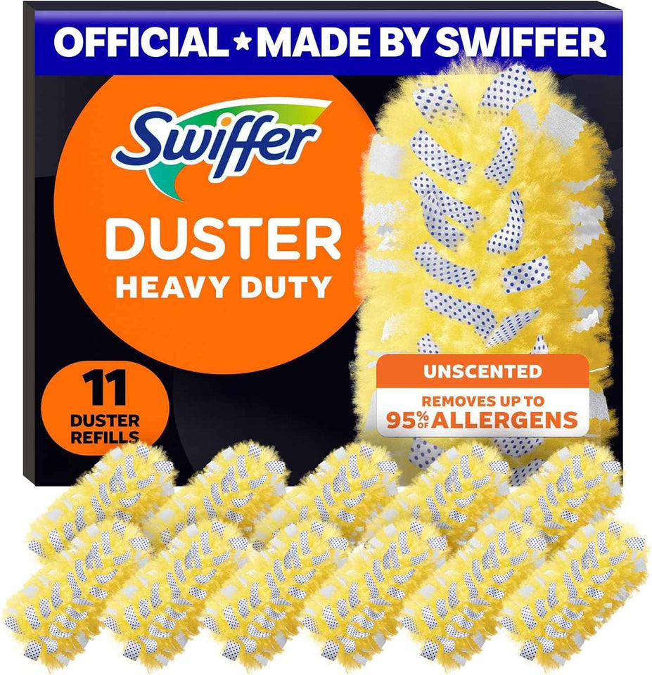 Swiffer Heavy Duty Disposable Duster Refills for Dusting Furniture, Blinds, Ceiling Fans, Unscented, 11ct