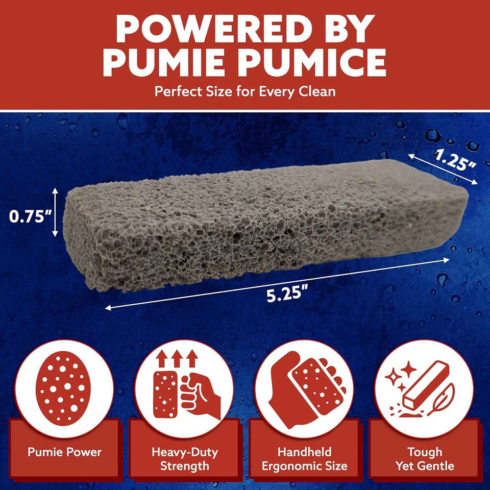 PUMIE Scouring Sticks - Heavy-Duty Pumice Cleaner for Toilet Rings, Bathroom & Kitchen Stains