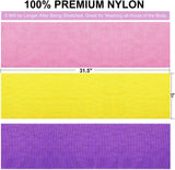 3 pieces premium nylon african bath sponge set, yellow pink purple, exfoliating net wash scrubber