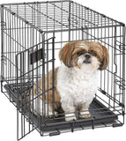 MidWest Homes for Pets 36-Inch iCrate Folding Dog Crate with Divider Panel, Leak-Proof Tray & Secure Latches – Metal Wire Kennel for Medium Large Breeds – Portable, Durable & Easy to Assemble