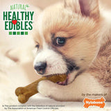 Nylabone Healthy Edibles Natural Puppy Chews Long Lasting Treats for Puppies, Roast Beef, Apple & Bacon Flavor, X-Small/Petite (3 Count)