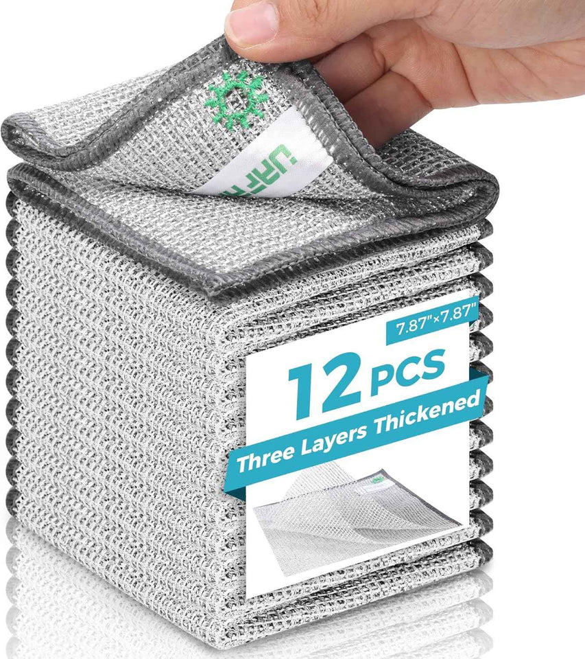 12 PCS Non Scratch Wire Dishcloths for Multi-Surface Cleaning