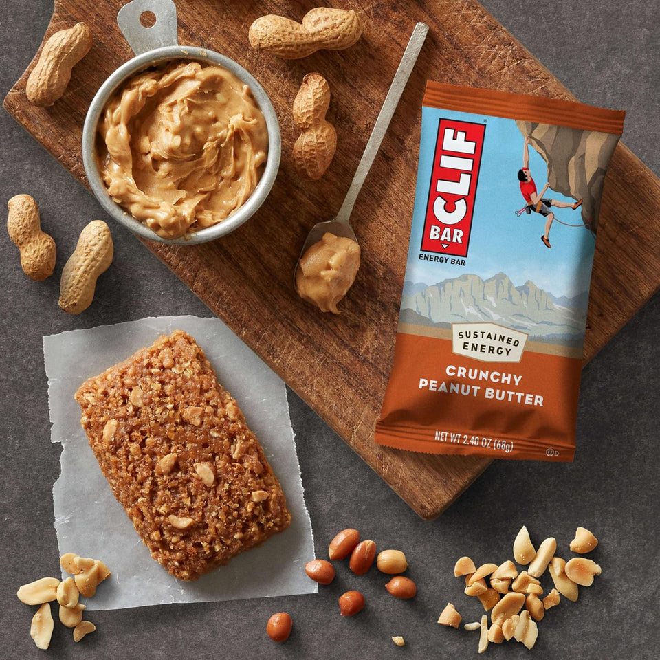 Crunchy Peanut Butter Energy Protein Bars - Made with Organic Oats, Non-GMO - 15 Pack