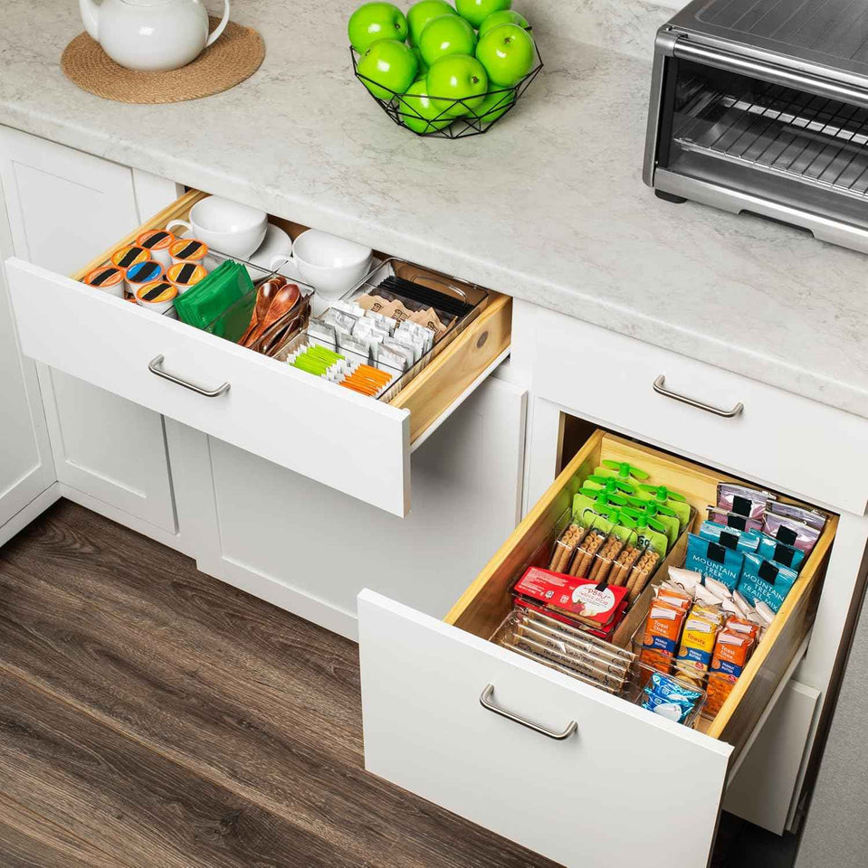 ClearSpace Plastic Pantry Organization and Storage Bins with Removable Dividers (2 Pack)