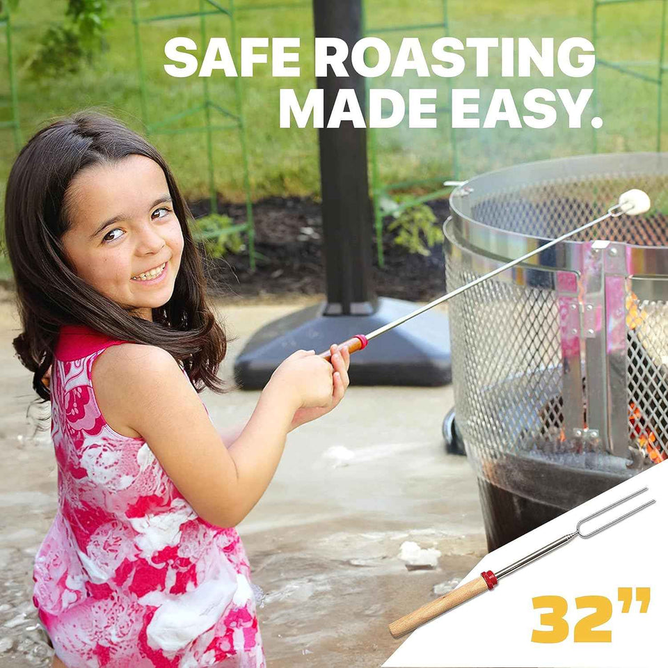 MalloMe s'mores sticks for fire pit long - 5 pack of 32-inch marshmallow roasting sticks