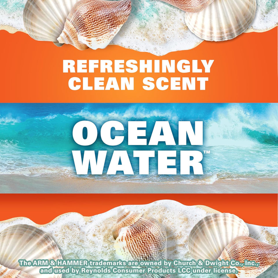 Hefty Small Trash Bags, Ocean Water Scent, 4 Gallon, 52 Count
