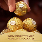 Ferrero Rocher, 24-count, individually wrapped, 10.6 oz premium milk chocolate hazelnut gift box
