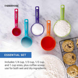 Farberware 5-Piece Measuring Cup Set with Coffee Scoop and Easy-Read Markings